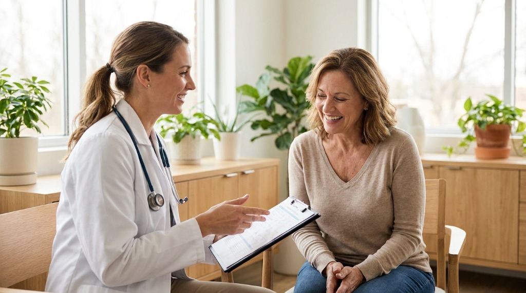 Doctor and patient consultation about GLP-1 therapy